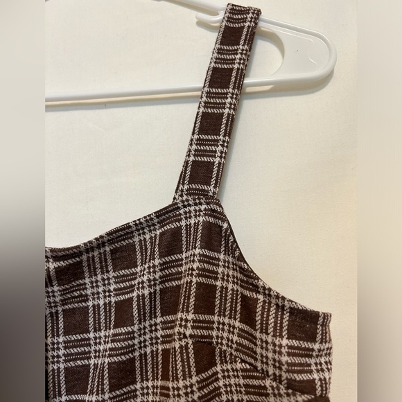 Altar’d State Brown Plaid Mini Dress‎ Size Large - Picture 4 of 8